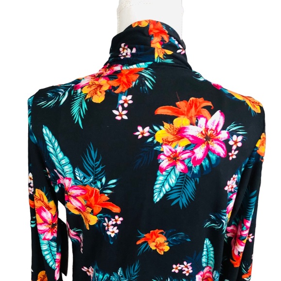 $10 SALE! NWT 2pc MINETTE Black Floral Bodycon Jumpsuit & Duster Set - Picture 5 of 16